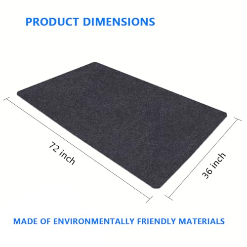 SEMPADA Garage Floor Mat，Protect Garage Shop Floor Surface，Floor Mat for Golf Carts，Premium Absorbent Oil Mat—Soft Absorbent Fabric and Waterproof Backing，Reusable/Washable (36" x 72")