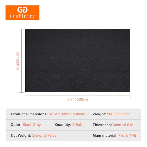 Grefinity Oil Spill Mat, 36" x 60" Oil Mat for Driveway, Under Car Pad for Garage Floor, Protects Against Oil, Chemicals & Stains with TPE Anti-Leak Backing, Reusable & Washable