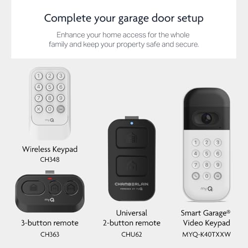 Chamberlain RJO101MC Ultra-Quiet Wall Mount Garage Door Opener with Battery Backup, myQ Smart Wi-Fi Control, LED Lighting System, Space-Saving Design for Quiet Operation