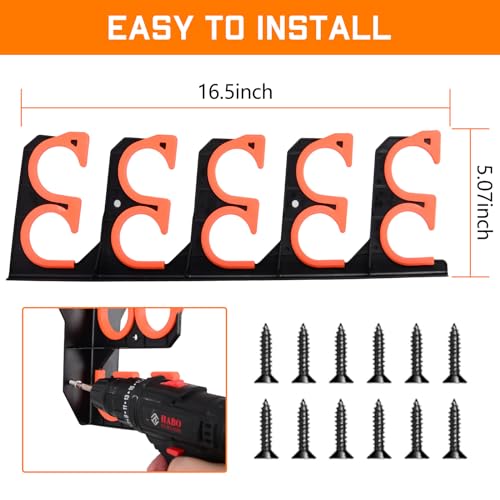 Hikeen Fishing Rod Holders, Fishing Pole Holders for Garage, Wall or Ceiling Mounted Fishing Rod Rack Holds Up to 10 Rods（1 Pack）