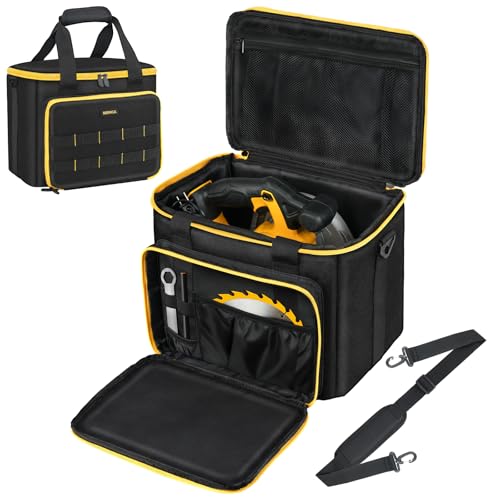 Tool Bag Compatible with DEWALT 20V MAX Circular Saw DCS391B/DCS565B, Milwaukee M18 2630-20, Tool Storage Case with Battery Compartment & Blade Organizer, Portable Design, Case Only