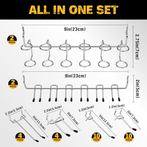 ELEAD 297 Piece Pegboard Hooks Kit, Peg Board Organizer Accessories with Bins for Organizing Various Tools, Fit 1/8 or 1/4 inch Pegboard for Hanging Storage, Garage, Workshop & Craft Room
