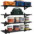 Noliven 4 Pack 1.5x4ft Garage Shelving Wall Mounted, 792lbs Load Capacity, Adjustable PowerTool Organizer, Heavy Duty Storage Rack, Ideal for Warehouse, Garage, Black