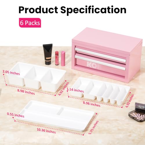 LUVCOSY 6 PCS Tool Box Organizer Tray for Kobalt 2-Drawer Mini Tool Box with Friction Slide (OLD Version), Tray Storage for Kobalt Tool Box, Toolbox Organization Accessories (Box NOT Included)