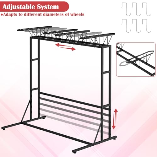 ETELI Bike Rack Garage Freestanding Bikes Rack Floor Stand Vertical Bike Stand Rack for Garage Organizer Indoor Outdoor Bikes Storage, Hold Max Tire Width 2.65”, Black