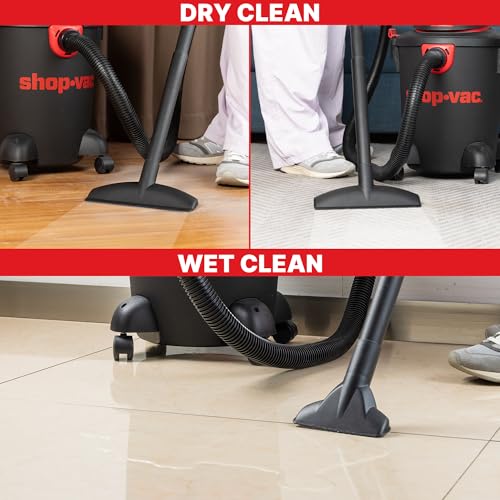 Shop-Vac 5985005 6 Gallon Wet/Dry Vacuum, 3.5 Peak HP, 1.25 Inch Diameter x 7 Foot Hose, 6 Foot Cord, Ideal for Home, Garage, and Workshop Cleaning