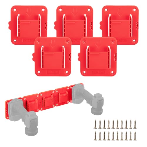 Tool Drill Mount Holder Compatible for Craftsman 20V Li-ion Drills, Heavy Duty ABS Tools Wall Dock Hanger for Garage, Workshop, Work Truck, 20 Screws, 5 Packs (No Tool)