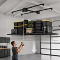 Overhead Garage Storage Rack 5x9 FT, Pull Down Garage Ceiling Storage Lift System with Drill-Operated Crank, Heavy Duty Ceiling Mounted Organizer with Safety Lock, 400 LBS Capacity