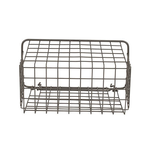 Spectrum Large Wire Basket Pegboard Wall Organizer Metal Pegboard Storage Bin Dual Mounting System for Garage Tools Workshop Supplies Craft Room Organization & Accessories, Industrial Gray