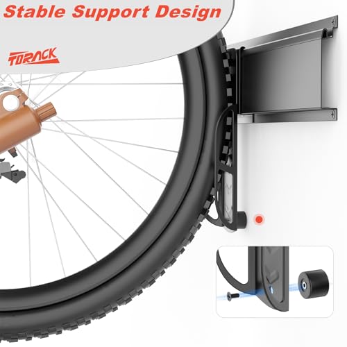 TORACK Wall-mounted Swivel Bike Rack, Garage Vertical Bike Storage Hangers for 5 Bikes Rotating Bike Storage Hooks