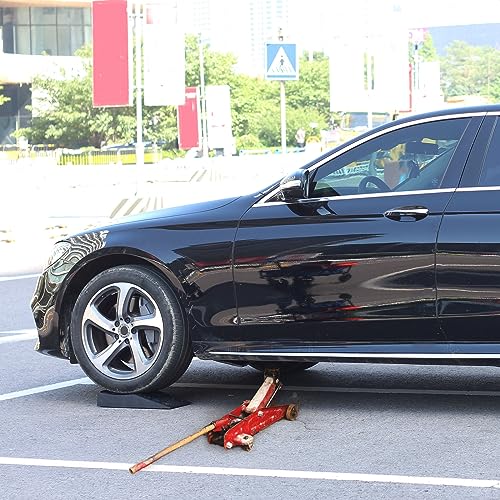 OULEME 2.44" Lift Car Ramps for Jack Support and Oil Changes, Low Profile Car Ramp for Garage, Tire Ramps for Lift Vehicle Maintenance with Anti-Slip Pads, 2 PCS