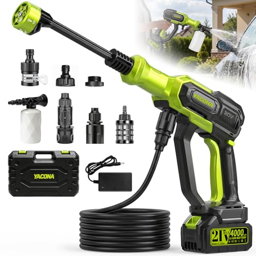 Cordless Portable Washer, Handheld Washer with 3 Adjustable Modes, 23FT High-Elastic Hose & 6-in-1 Nozzle, Suitable for Car, Garden, Patio and Home Cleaning