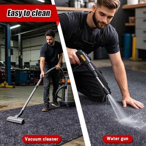 Garage Floor Mat 7.4x17 FT Large Waterproof Oil Spill Mat Non-Slip Backing Paking Mat for Under Car Washable Heavy Duty Floor Protector for Garage, Driveway