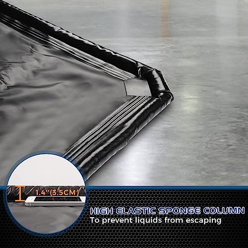 JDGG Waterproof Garage Floor Mat for Under Car, 7'9"x18' Heavy Duty Containment Mat with Free Floor Squeegee, Protects Garage Floor from Snow, Slush, Water, Mud and Oil