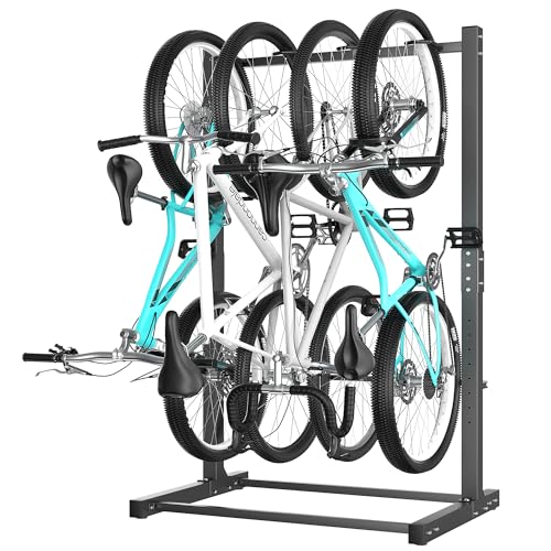 Ultrawall Freestanding Bike Rack, Vertical Bike Storage Stand for Garage, Indoor Bicycle Organizer, Holds Up to 4 Bikes