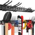 ZICANYCO Garage Tool Organizer Wall Mount 49.5 inches with 10 Adjustable Heavy-Duty Hooks, Garage Organization, Garden Tool Storage Rack, Yard, and Shed, Holds Up to 400 lbs