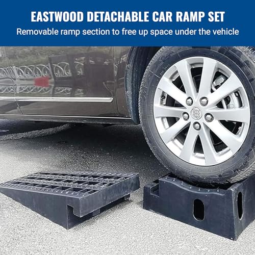 Eastwood Detachable Removable Poly Black Car Ramp Set with 3.6 Tons Load Rating