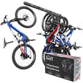 USA Based Ceiling Bike Rack Garage Storage Mount, Bicycle Hanger For Up To 6 Bikes, Sliding 51" Heavy Duty Hook Racks With Padded Hanging Mounts, Hooks Hangers (Black, 3 Rails - 6 Hooks)