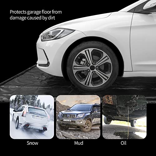 WELKIN Containment Mat,(8'5" x 22'),Non-Slip Garage Floor Mat - Heavy Duty Waterproof Protection from Snow, Rain and Mud for Cars