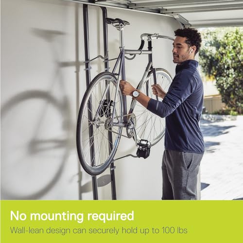 Rugged 2 Bike Rack for Garage & Home by Delta Cycle – No Drilling Required – Fully Adjustable Gravity Storage Rack for Any Style Bicycle – Leaning Wall Rack Holds Up to 100 lbs