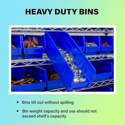 Akro-Mils 30174 Plastic Shelf Bins, Heavy Duty Storage Bins for Garage, Closet, and Drawer Organization, 24-Inch x 11-Inch x 4-Inch, Clear, 6-Pack