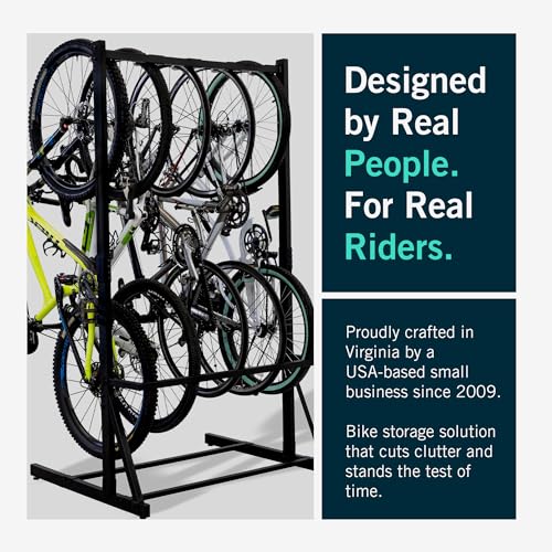 StoreYourBoard Vertical Bike Rack Garage Storage System for 5 Bikes | Freestanding Bike Rack Heavy Duty Floor Bike Stand Bicycle Organizer for Road Mountain Hybrid Kids Bikes | Holds upto 300 lb