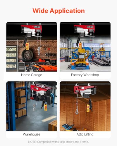 VEVOR 2200lbs Electric Hoist w/14ft Wired Remote Control, 110v Electric Hoist with 40ft Single Cable Lifting Height, for Garage Warehouse Factory Control for Garage, Shop, Hotel, Home