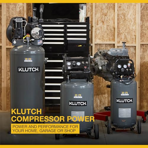 Klutch 20-Gallon Air Compressor, 2 HP, 120 Volts, 175 PSI