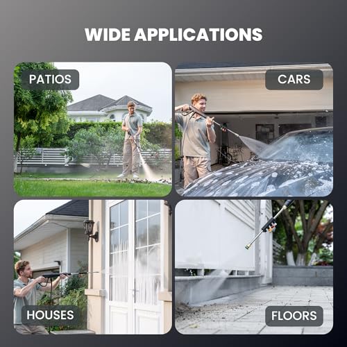 Giraffe Tools Grandfalls Retractable Pressure Washer Pro, Wall Mount Pressure Washer, Electric Power Washer, Automatic Rewind, Max 2900PSI 2.2GPM, Dark Silver Case with 100ft Pressure Hoses