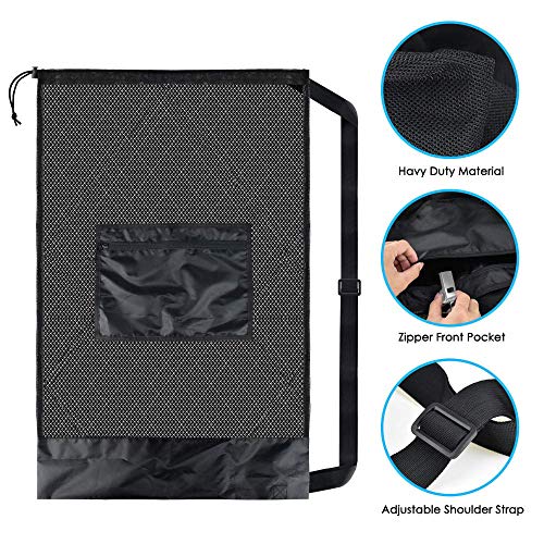 BROTOU Ball Storage Net Bags, Sports Equipment Organizer for Garage/Outdoor/Pool/Gym/Beach,Drawstring Mesh Bag for Basketball/Football/Soccer/Volleyball/Baseball/Tennis/Swimming Gear/Toys
