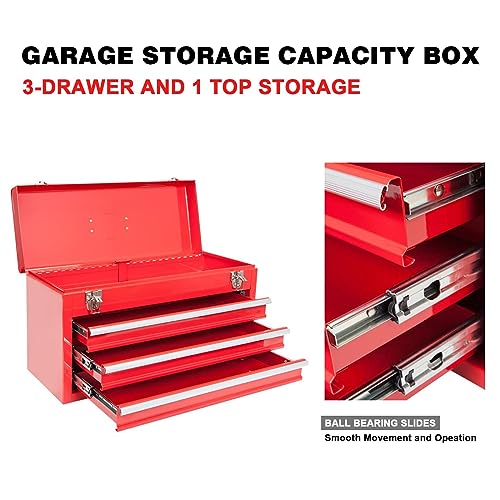 BIG RED TAMPK133-XB Torin Portable Tool/Garage Storage Box: Ergonomically Designed for Garage, Home, Office, Warehouse, Gym, School - Red