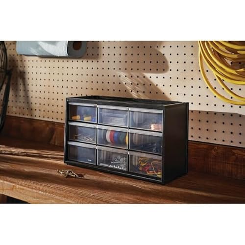 CRAFTSMAN Plastic Storage Organizer Bin System, 9 Compartment, Modular, Home Office (‎CMST40709)
