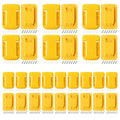 30pas Tool Holders and Battery Holder for Dewalt 20v Wall Mount Hanger Battery Drill Tool Storage Shelf for Milwaukee M18(Yellow)
