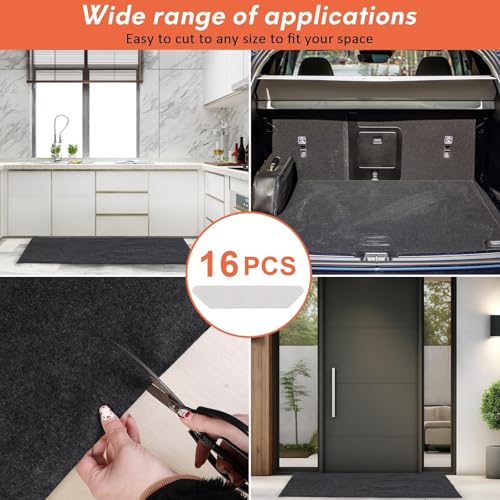 JERIA 2 Pcs 36 X 60 Inch Oil Spill Mat for Under Car Driveway,Oil Leaks Absorbent Oil Pad,Tape Rubber Mat Garage Floor with 16 PCS Tapes