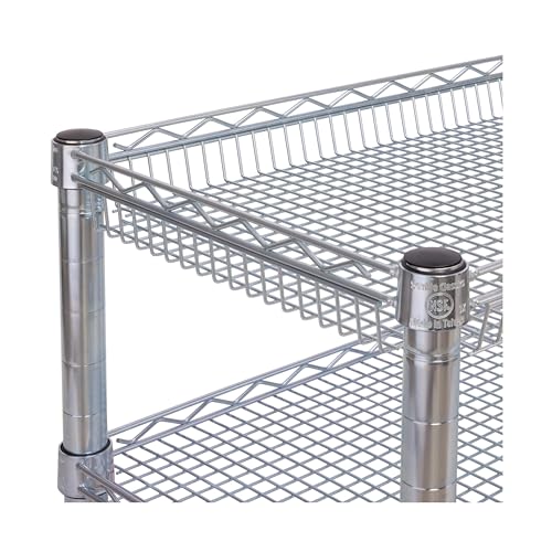 Seville Classics UltraDurable NSF Commercial Heavy Duty Metal Rolling Utility Cart, Handle Bar for Restaurant, Garage, Warehouse, Kitchen, Office, Deep Top Basket (34.8"W x 18.25"D)