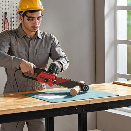 SPECRAFT 96" Adjustable Heavy Duty Workbench with 4 AC Outlet and 2 USB Ports Power Outlets, 6000 Lbs Capacity, Rubber Wood Top for Garage, Workshop, Office