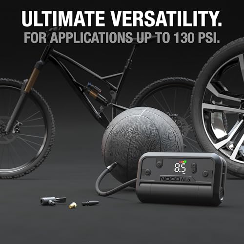 NOCO Air AL5: Cordless Tire Inflator – Portable Rechargeable Air Compressor with USB-C – 17 LPM Inflates 0–40 PSI in 7 Minutes – Digital Gauge + Auto-Shutoff – For Tires up to 31-Inches