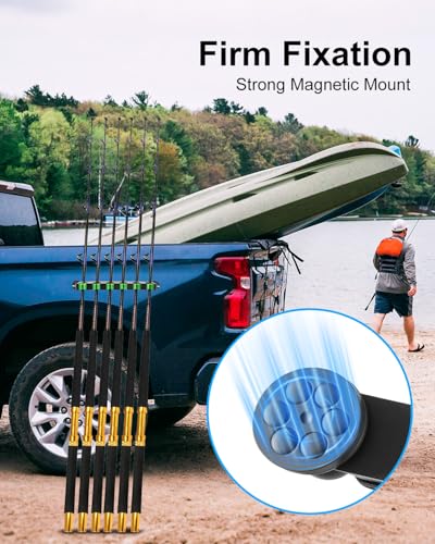 GRSVDF Magnetic Fishing Rod Holder, Vertical Storage, 1 Pair Black