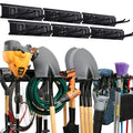TIDYME Garage Tool Organizer Wall Mount - 96 inches - Sturdy Storage Rack with Adjustable Hooks, Anti-Rust - Easy Installation, 600lbs Capacity - Garden Tool Organizer (06 Racks & 12 Hooks)