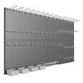 TORACK Garage Tools Organizer Boards Kit with Hooks, Modular Wall-Mounted Tool Storage Pegboard for Workbench(Black, 4 Panels with Hooks)