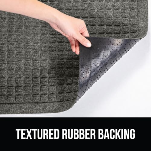 GORILLA GRIP SoakSTOPPER Door Mat, 24x17, Gray and HydroABSORB Door Mat, 29x17, Gray Bundle