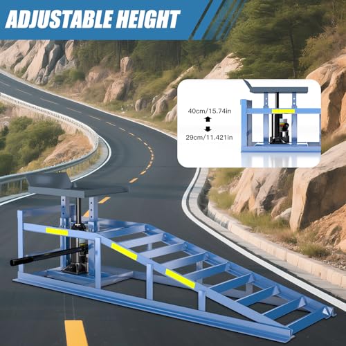 2 Heavy-Duty Car Ramps, 5-Ton (5000 kg) Capacity,with Reflective Strip