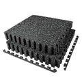 AIRHOP 0.56in Thick 48 Sq Ft Exercise Equipment Mats, 12 Tiles Upgraded Rubber Top with High Density EVA Foam, Large Interlocking Puzzle Gym Flooring for Home Gym, Heavy Weight Workout, 24 x 24in