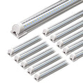 Barrina LED Shop Lights 4FT, 40W 5500LM 5000K Daylight White, T8 LED Garage Lights, V Shape, Clear Cover, High Output Tube, Linkable 4 Foot LED Strip Light for Workshop, Warehouse with Plug, 10 Packs