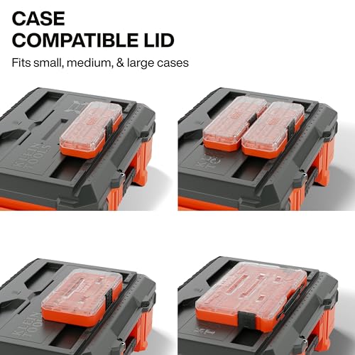 Klein Tools 54100MBX MODbox Rolling Tool Box, Heavy Duty Portable Tool Organizer with Side Mounting, 10-Inch Rubber Wheels, Removable Handle, Deep Stackable Set
