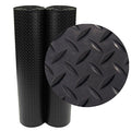 Rubber-Cal Diamond-Plate Rubber Flooring Roll - 3 mm x 4 ft x 7 ft Roll - Black