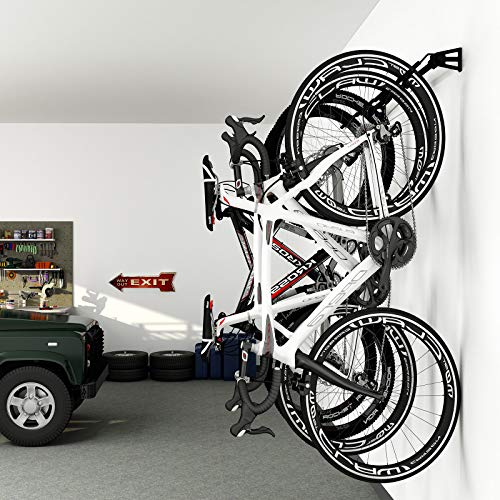 FLEXIMOUNTS 4 Bike Storage Rack, Heavy Duty Wall Mount Hanger for Home & Garage, Holds Up to 200lbs