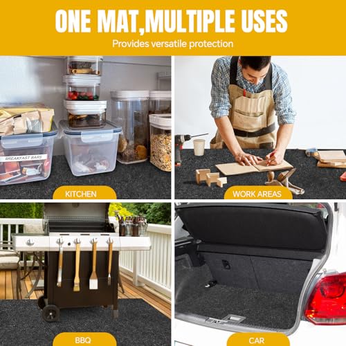 Large Garage Floor Mat 7.5 x 8.6 FT – Heavy Duty Oil Absorbent Parking Mat with Waterproof Non-Slip Backing,Reusable Washable Floor Protector for Garage,Driveway, Workshop & SUV,Velcro Included