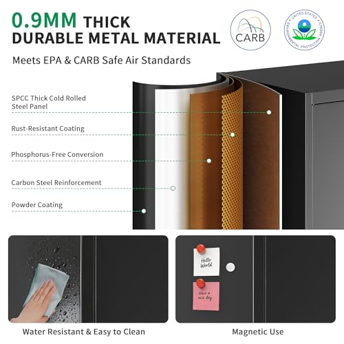 Tivostaral Metal Garage Storage Cabinet with Doors and Adjustable Shelves, 71" Tall Locker Organizer Steel Garage Cabinets, Lockable File Cabinet for Home, Office, Warehouse, Tools