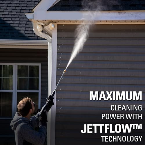 Greenworks 2300 PSI (2.3 GPM Max) Electric Pressure Washer (25°, 40°, Soap, and Turbo Nozzle) For Use On Decks, Fences, Concrete Patios, Sidewalks & More. Medium-Duty